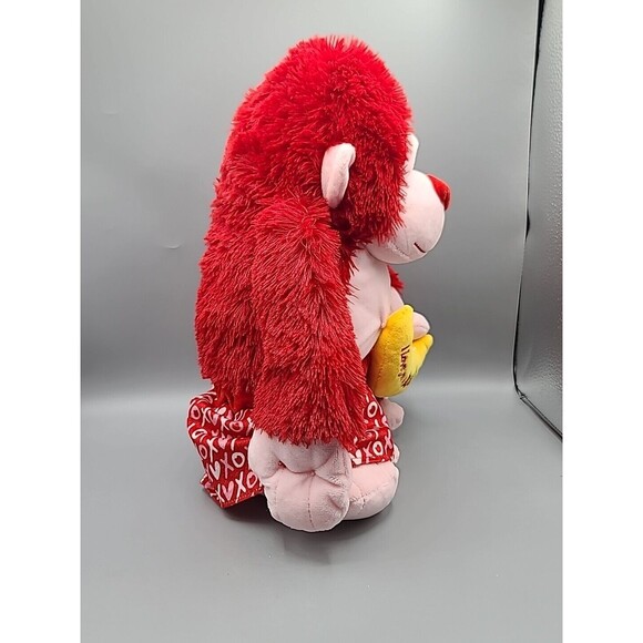 Red Monkey Plush I Love You A Bunch Banana Valentine Stuffed Animal Hug & Luv - Picture 4 of 11